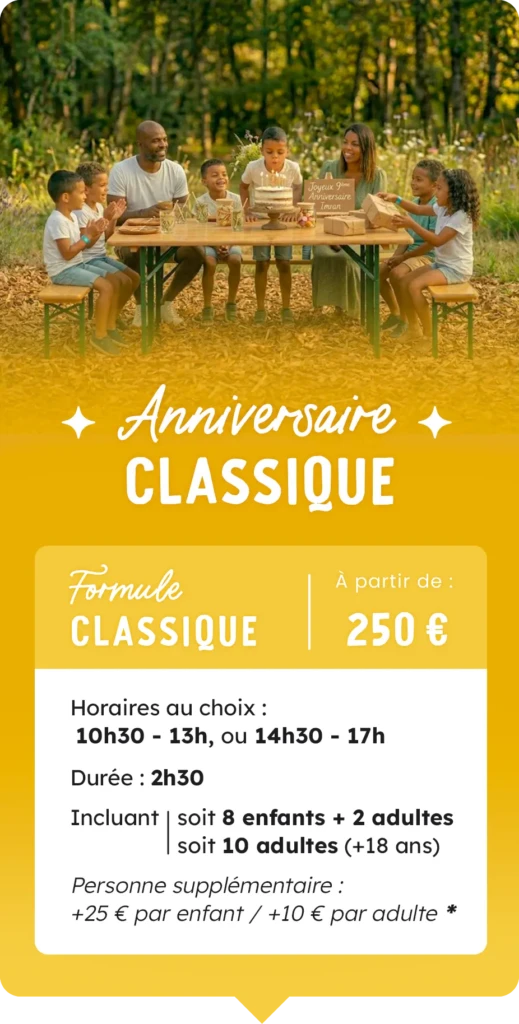 Anniversaire Classique matin ou après-midi