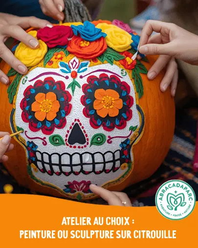 🎃 Atelier Citrouille : Sculpture OU Peinture (Spécial Día de los Muertos)  Dimanche 25 octobre  14h30 à 15h30